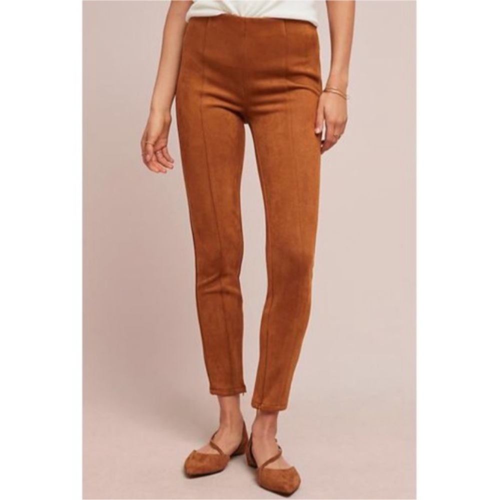 Anthropologie Faux Suede Leggings Honey Sz 26